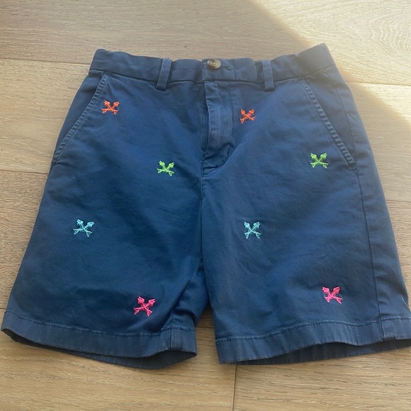 Vineyard Vines Boys' Bottoms Crossed Fish Bone Breaker Short Blue Size 7 - Picture 4 of 4